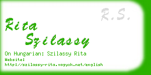 rita szilassy business card